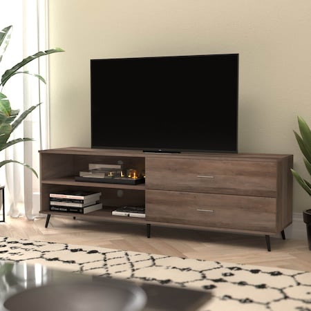 Flash Furniture 60" Walnut TV Stand with Shelf and Storage Drawers ZG-028-WAL-GG